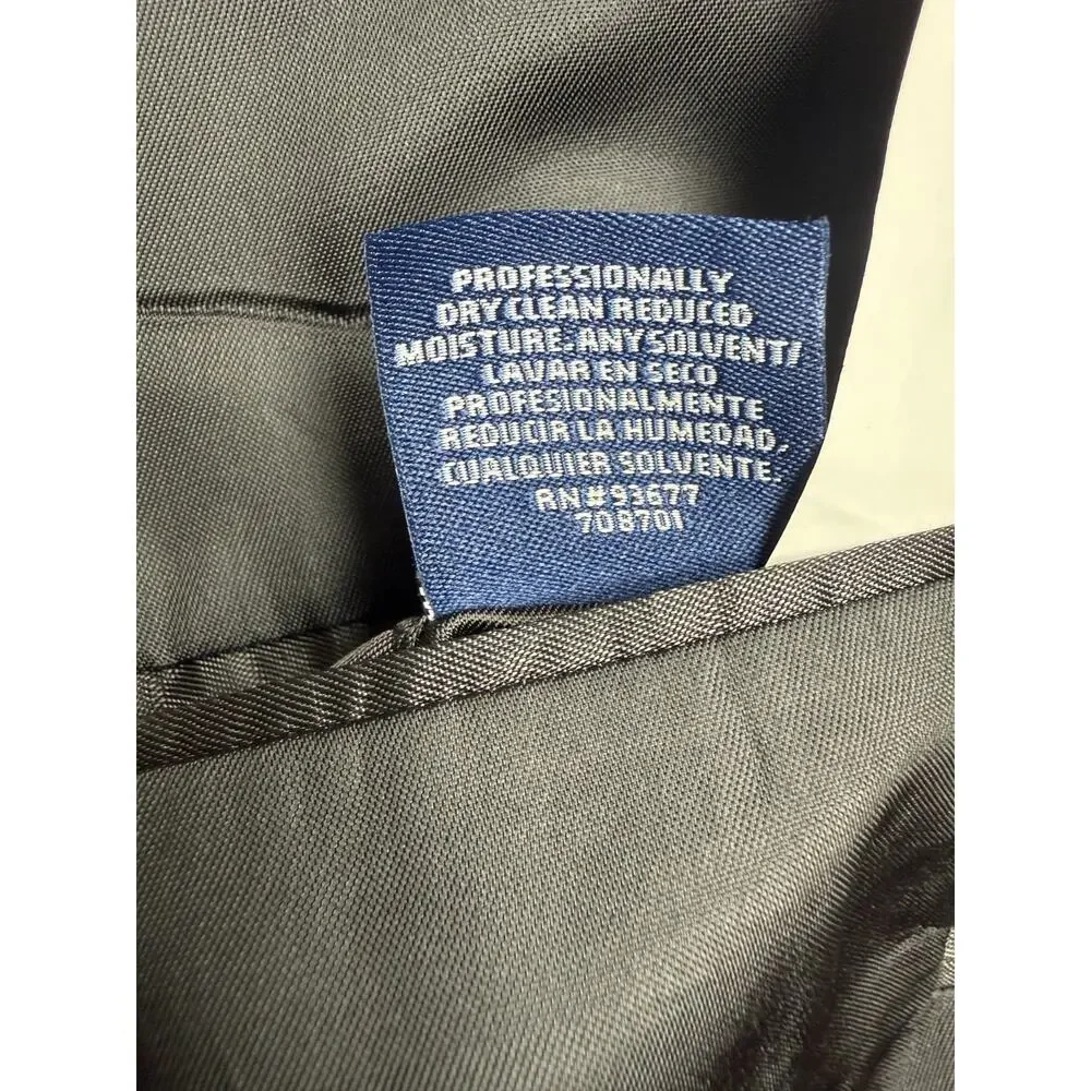 STAFFORD PERFORMANCE Suit 54Reg Big and Tall Black Pin Stripe Wool 3 Button Coat